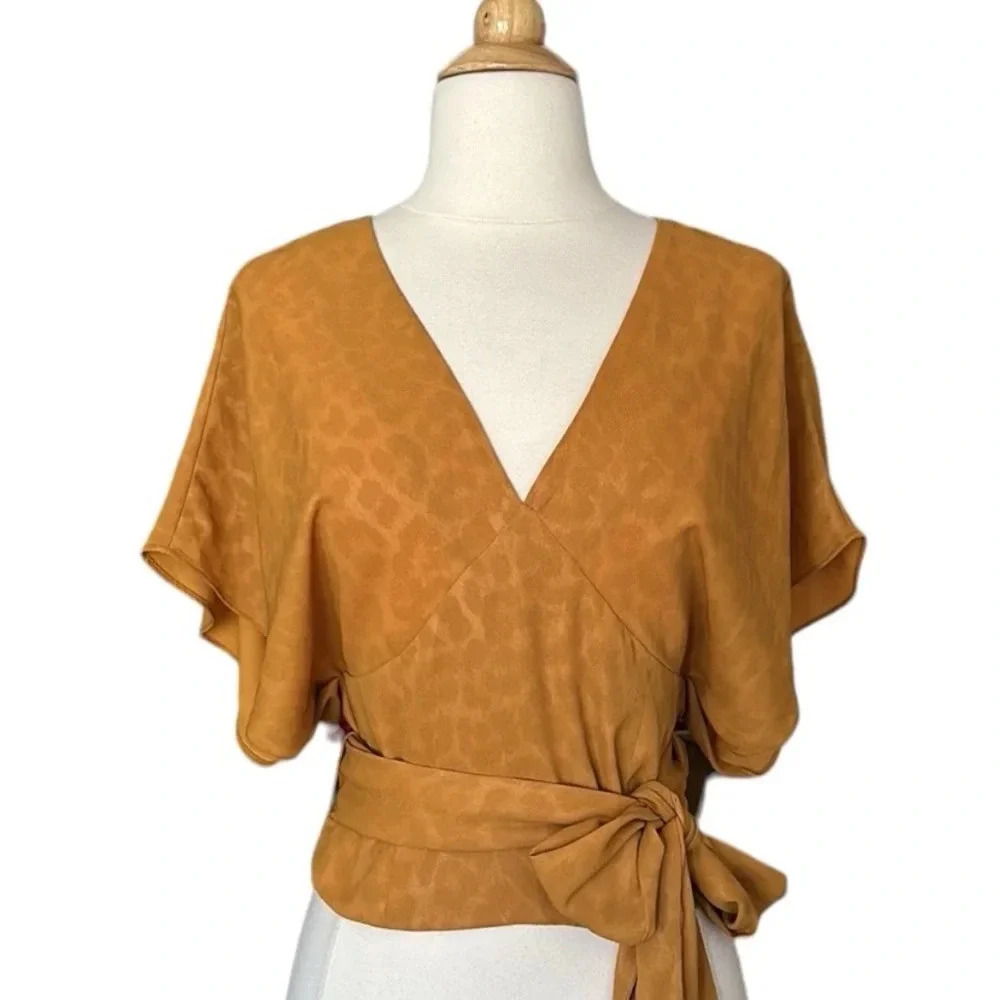 Anthropologie CURRENT AIR Mindy Dolman Kimono Sleeve Wrap Blouse Size XS NWOT - Picture 1 of 15